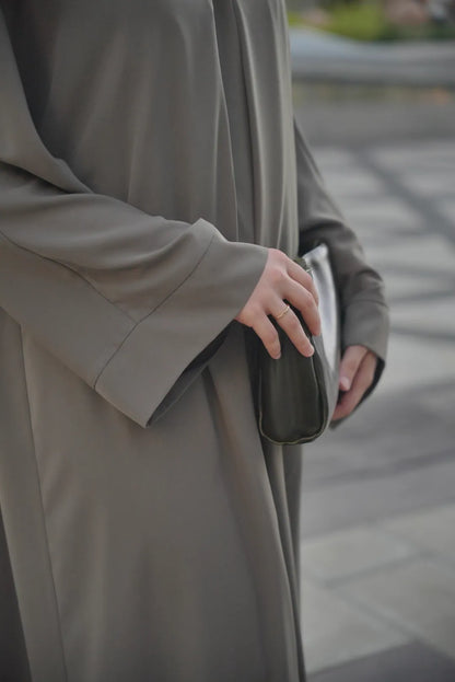 Khimar Long Satiné Taupe