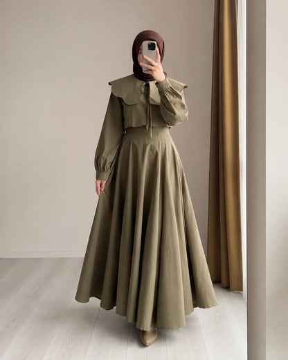 Robe Col Claudine - bordeaux