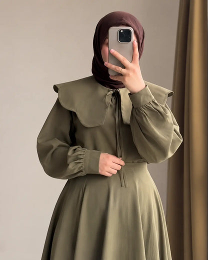 Robe Col Claudine - bordeaux foncé